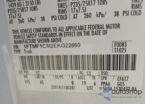 2014 Ford F-150 Xl from USA, damaged, VIN 1FTMF1CM2EKG22860